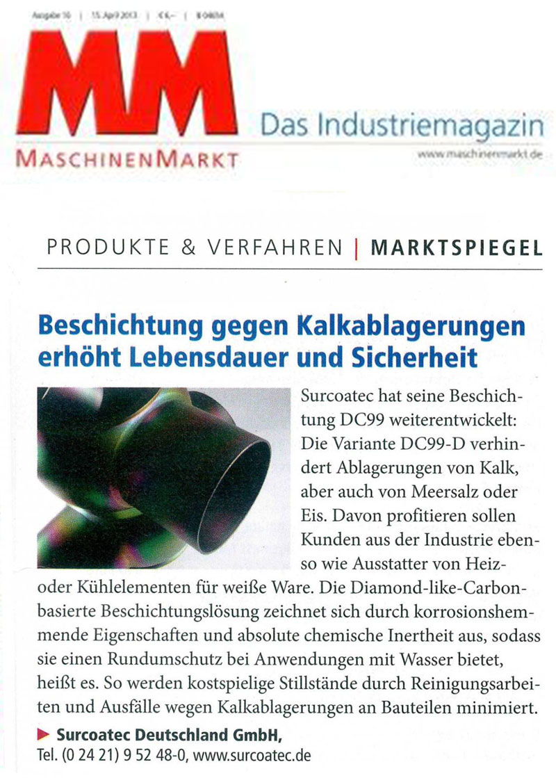 Beschichtung gegen Kalkablagerungen erhöht Lebensdauer und Sicherheit